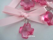 28G.  Girl Witness Pins with Dazzling Pink Faceted Cross